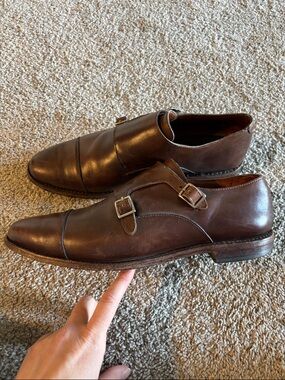 Allen Edmonds Dark Brown Double Monk Strap Leather Oxfords